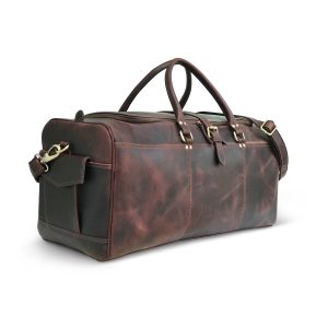 leather duffle and travel bag for men and women and handmade carry on weekender