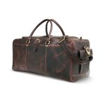 personalized leather duffle bag